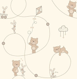 Bear and Boo Geeky Nursery Wallpaper