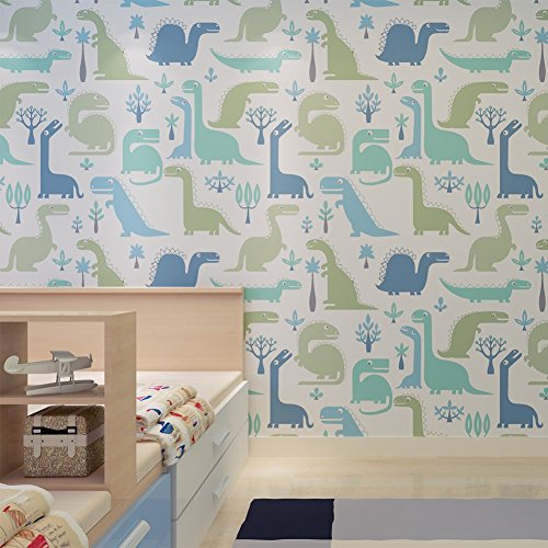 Geeky Dinosaur Nursery Wallpaper