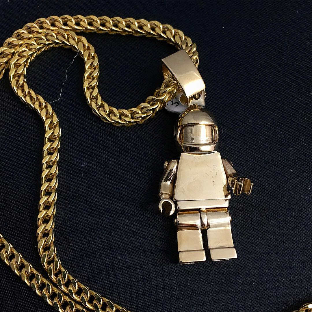 Lego Pride ￼Necklace In Gold￼ Metal, ￼Handmade, Out Of 100% Lego Bricks. ￼  | eBay